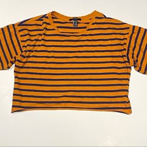 Orange and blue loose crop top